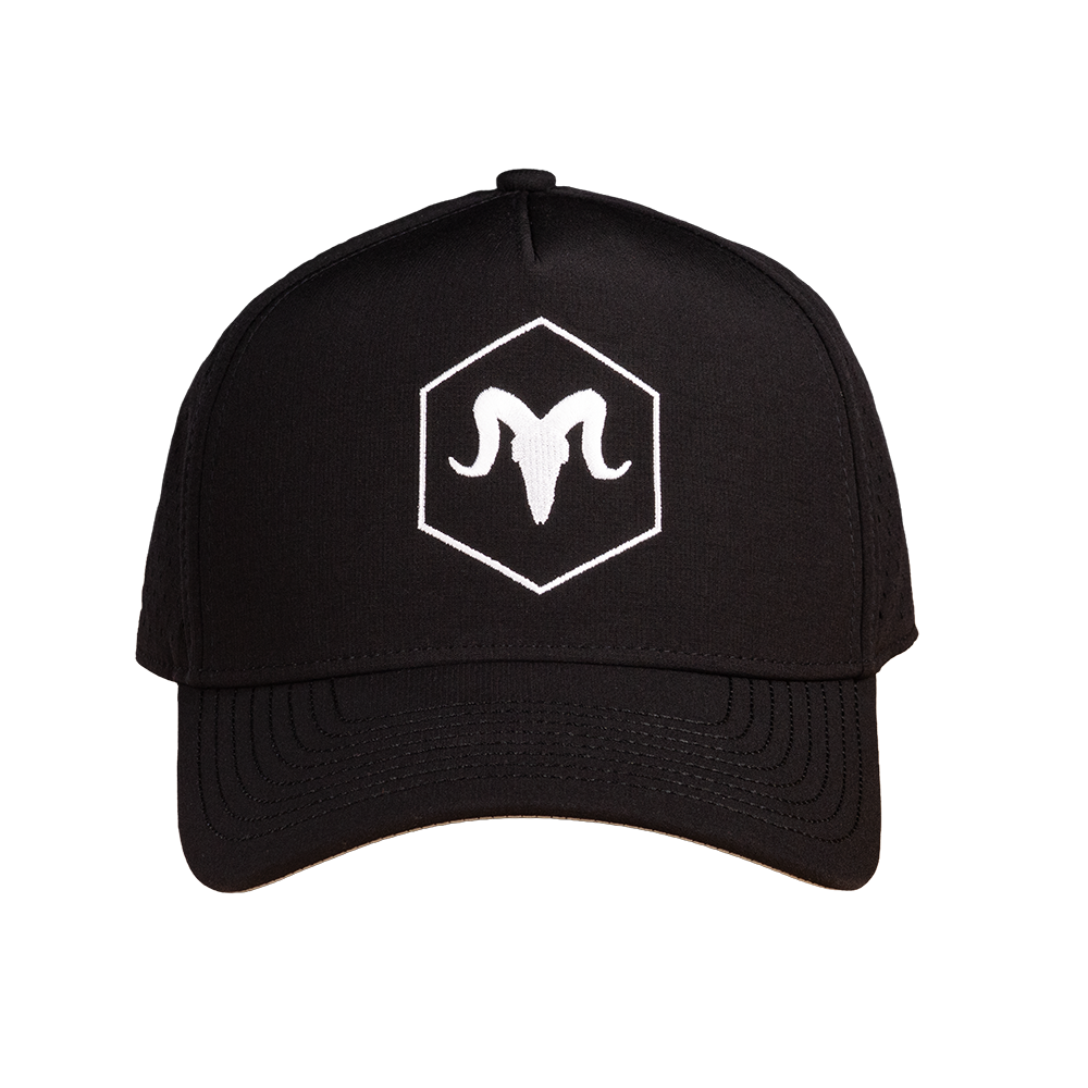 Black Cap with White RamRods Logo on the front