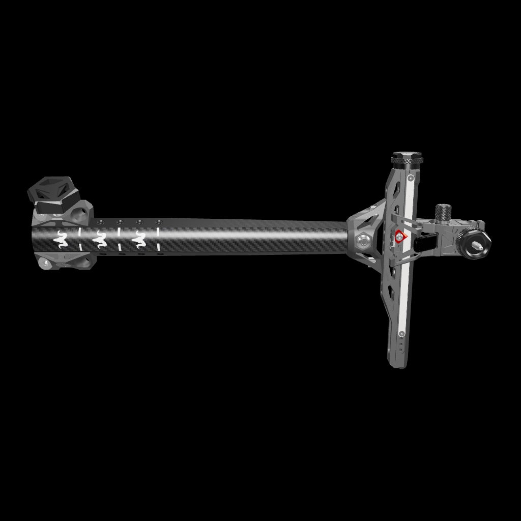 A 3D model of the RamRods Recurve Spectra Sight, silver edition.